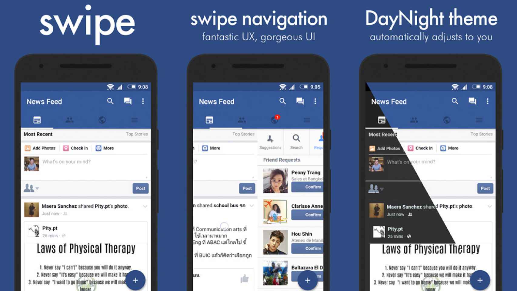 Swipe, un nuevo cliente para Facebook ultraligero y de buen diseño