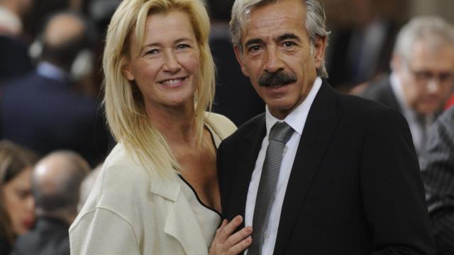 Imanol Arias y Ana Duato durante un acto en el Palacio Real en 2015