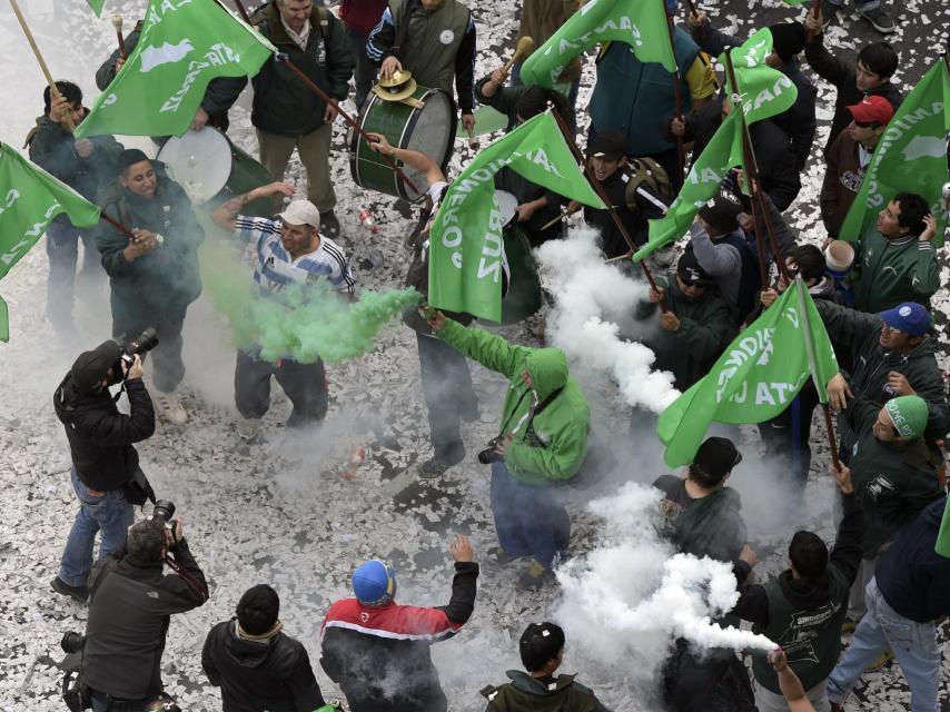 La manifestación de este viernes, en buenos Aires.