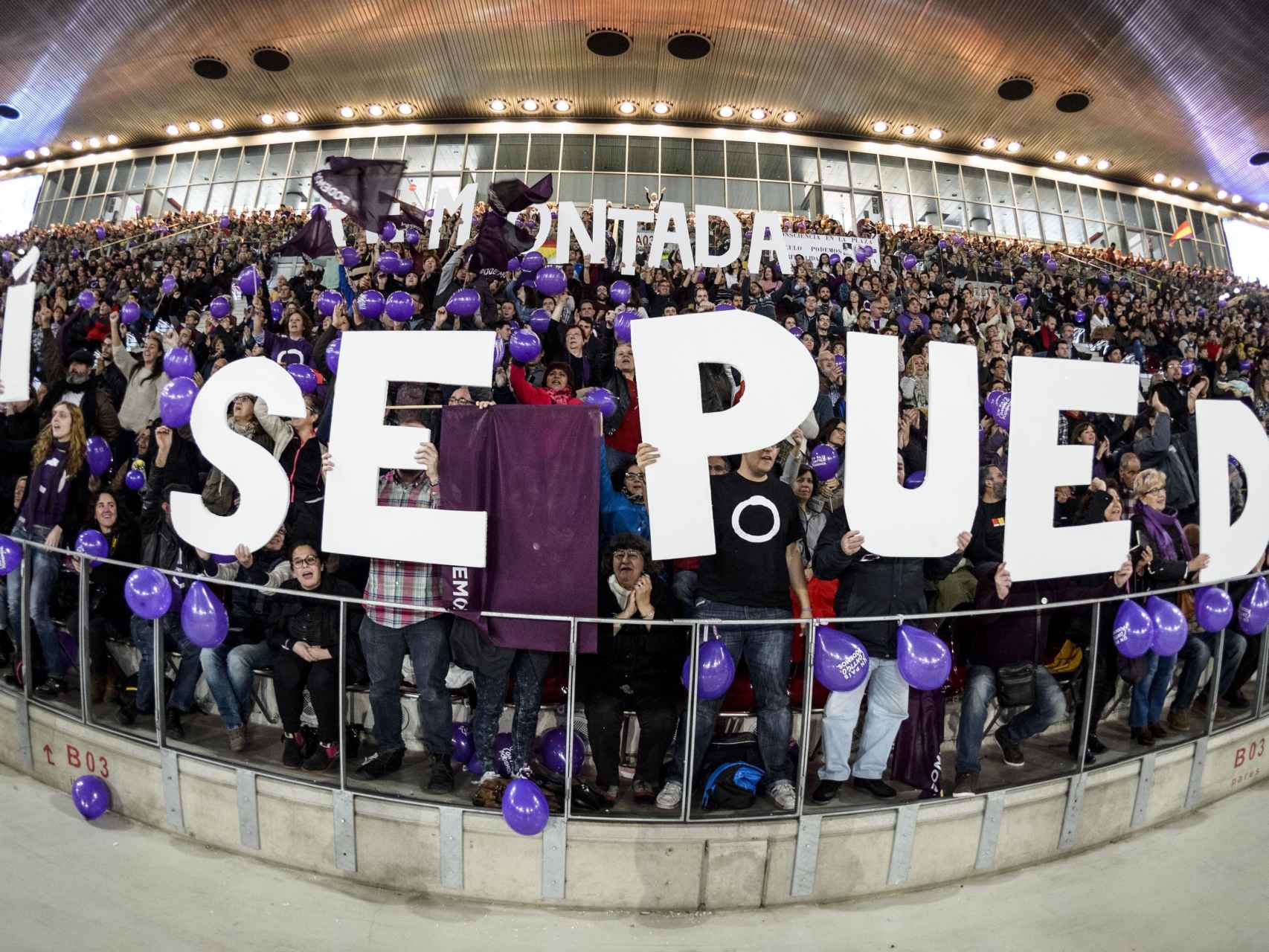 Imagen de un mitin de Podemos en la anterior campaña.