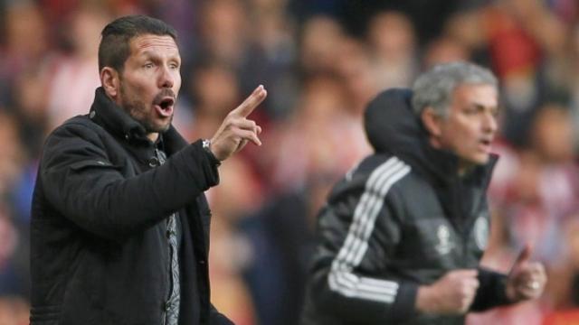 Simeone y Mourinho en un encuentro de la Champions de 2014.