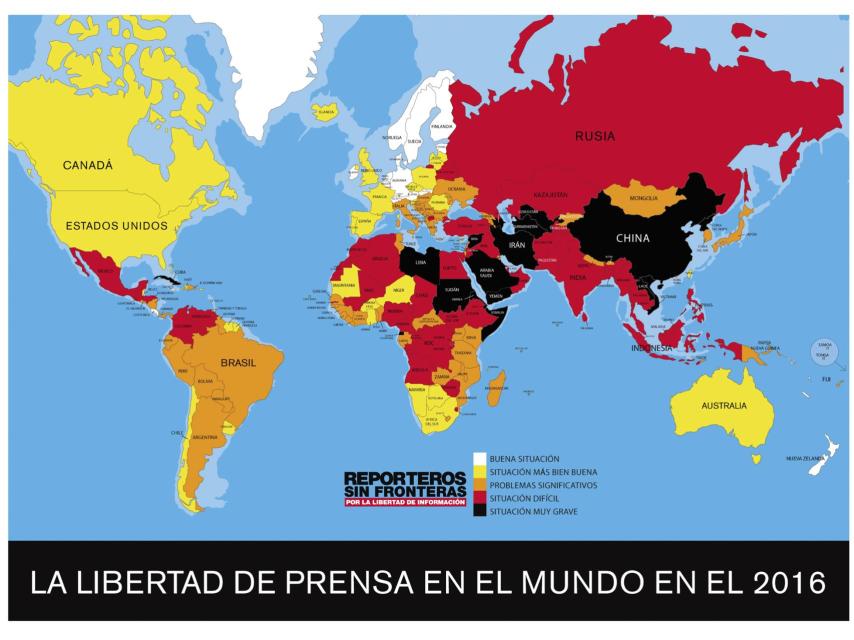 La libertad de prensa según Reporteros Sin Fronteras