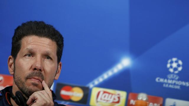 El Cholo Simeone en la rueda de prensa previa al partido contra el Bayern.