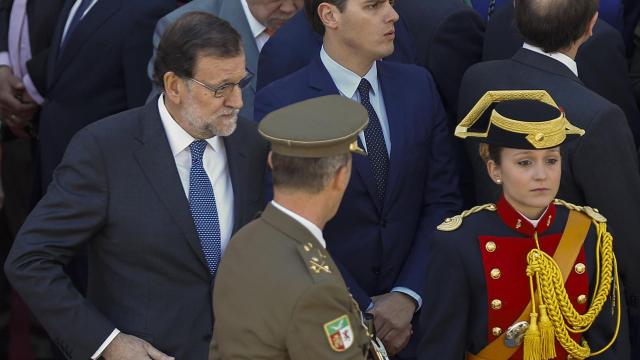 Mariano Rajoy y Albert Rivera en el acto de la Comunidad de Madrid.