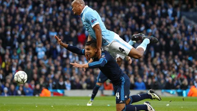 Casemiro y Kompany, en el partido de ida.