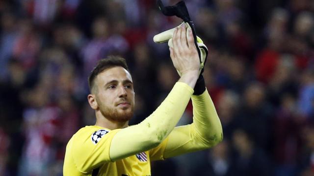 Oblak tras el partido ante el Bayern.