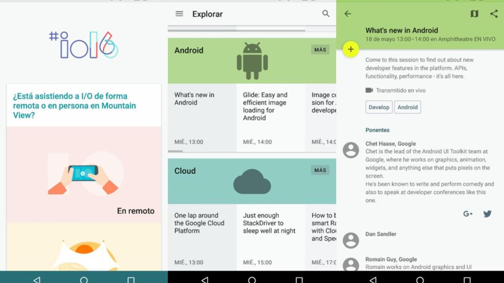 Ya disponible la aplicación oficial del Google I/O 2016
