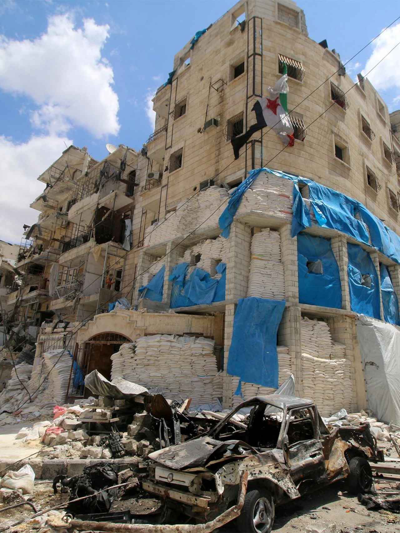 Hospital de Al Quds, en el que murió el doctor Maaz, después del bombardeo.