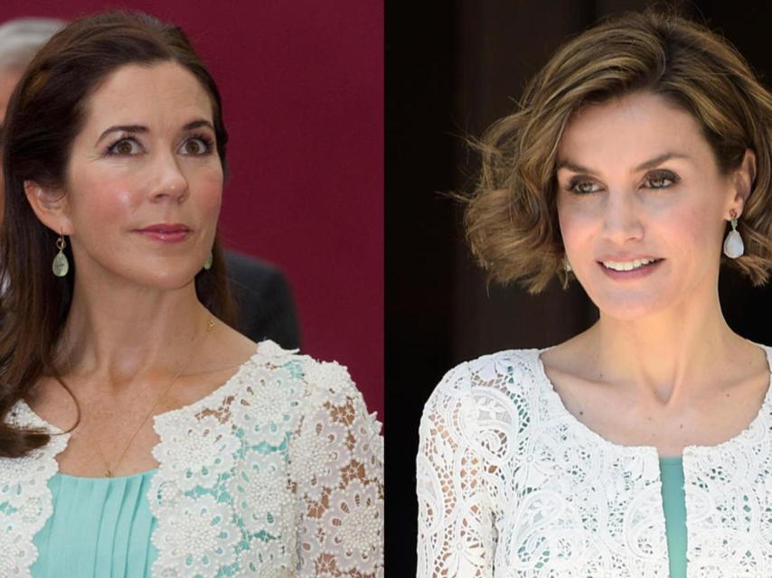 Doña Letizia y Mary de Dinamarca con looks parecidos