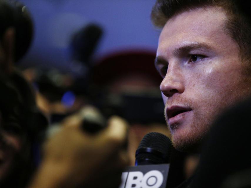 Canelo durante una rueda de prensa reciente.