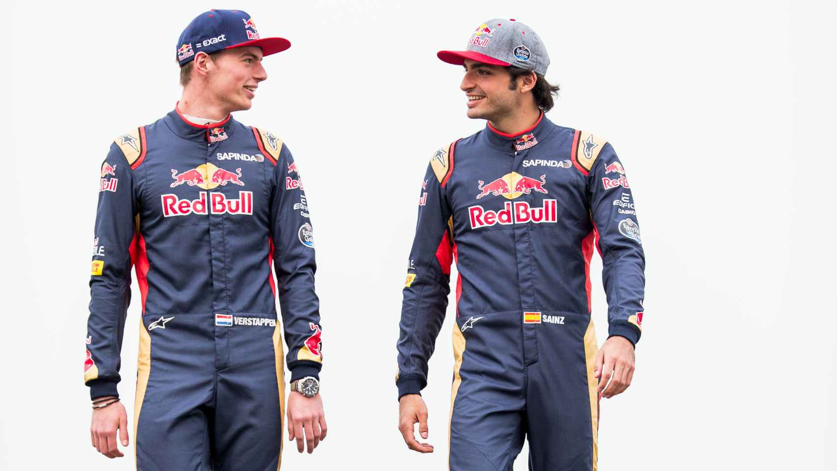 Max Verstappen y Carlos Sainz en un evento de Toro Rosso.