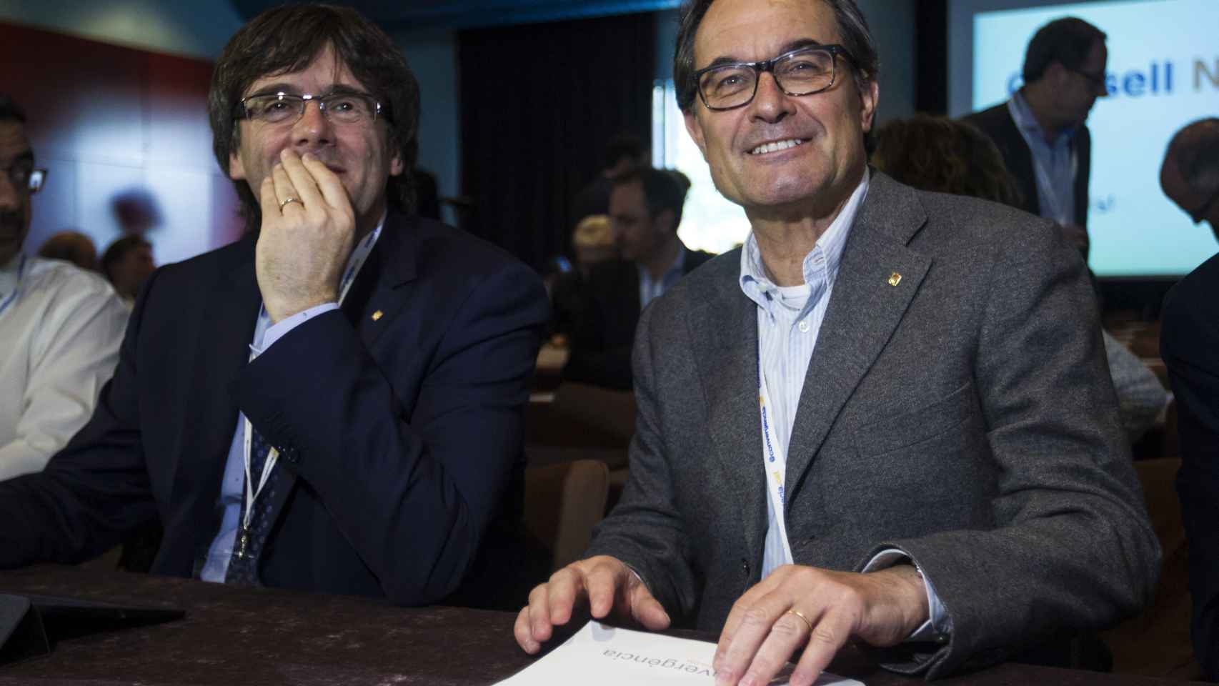 Carles Puigdemont y Artur Mas, el miércoles en el Consejo Nacional de CDC