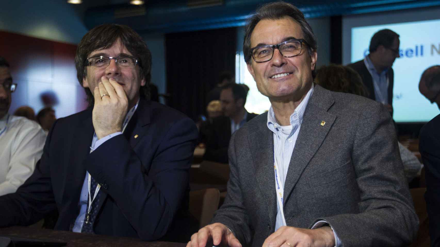 Carles Puigdemont y Artur Mas en el Consejo Nacional de CDC