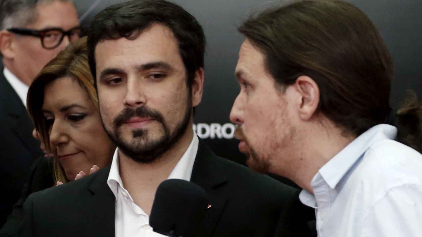 Garzón e Iglesias junto a Susana Díaz en un acto reciente.