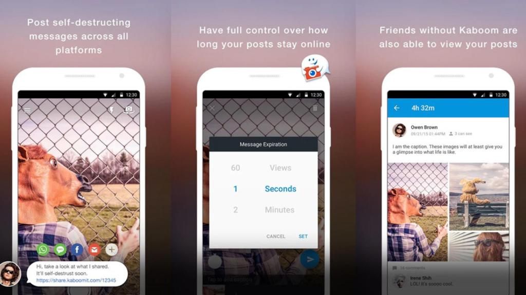 Kaboom, envía mensajes que se autodestruyen a través de WhatsApp