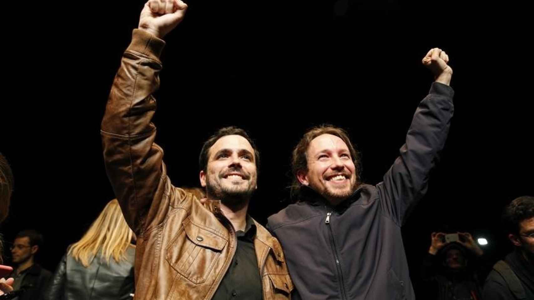 Los líderes de Podemos, Pablo Iglesias, y de Izquierda Unida, Alberto Garzón/Ballesteros/EFE
