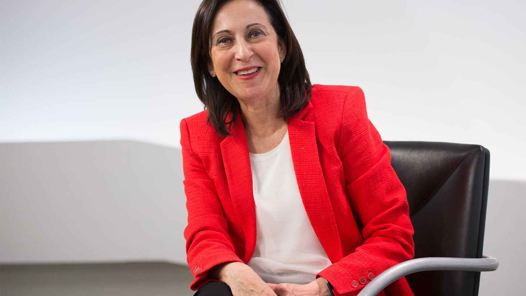 Margarita Robles, en la sede del PSOE.