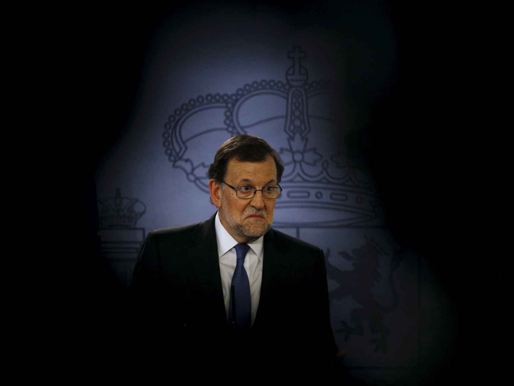 Mariano Rajoy en una rueda de prensa en Moncloa el 26 de abril.