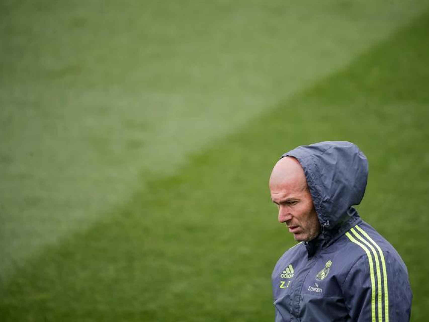 Zidane, en el campo de entrenamiento.