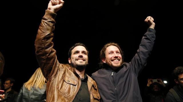Alberto Garzón y Pablo Iglesias.