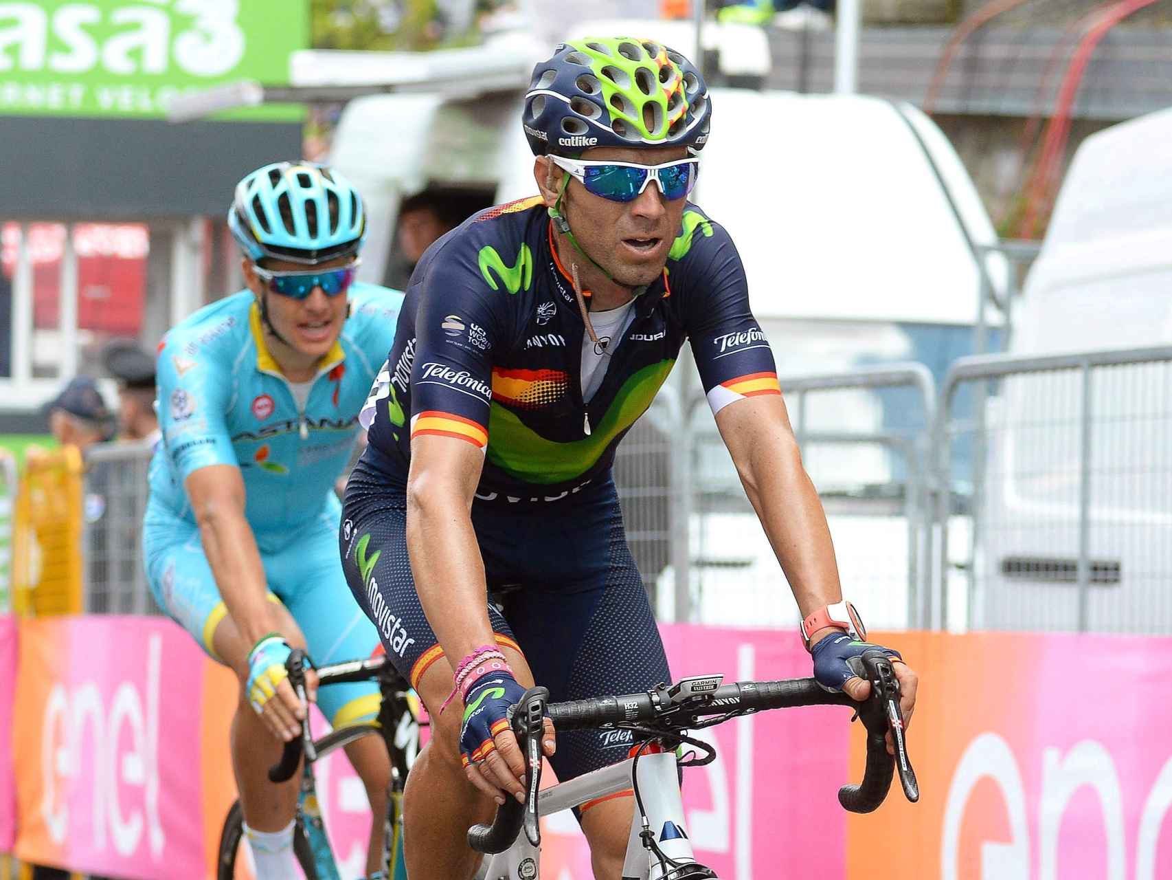 Alejandro Valverde durante la primera etapa de montaña del Giro.
