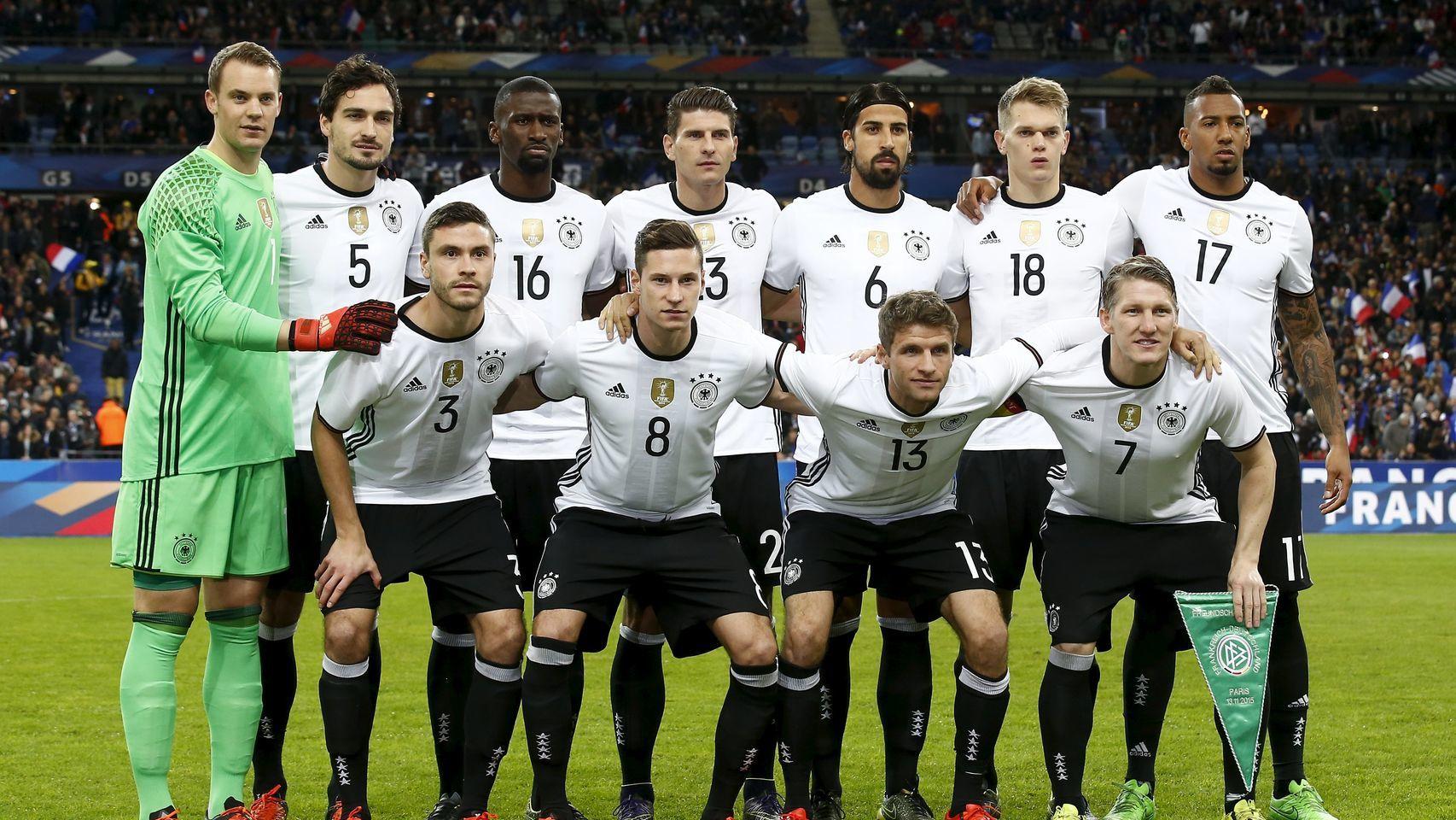 Once de la selección alemana en uno de sus partidos en la fase de clasificación.