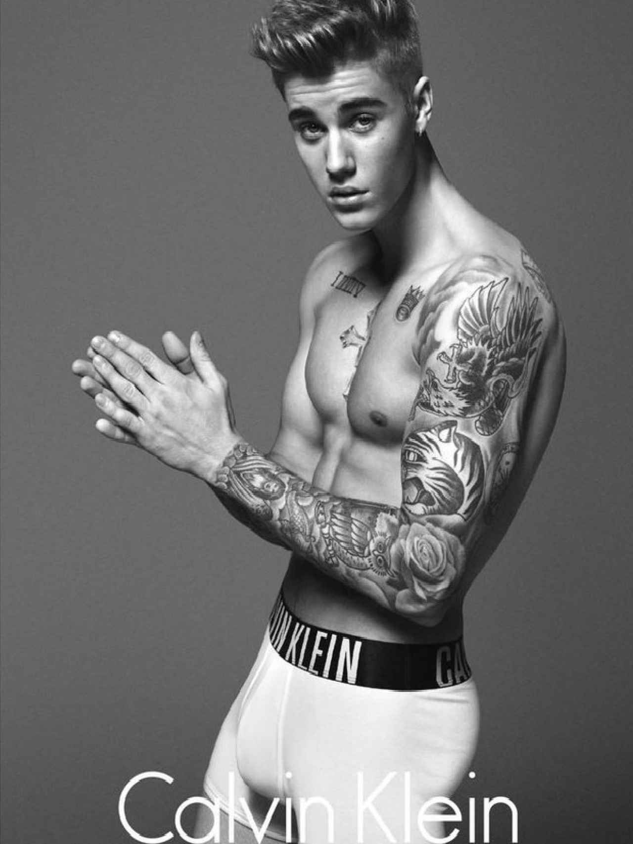 La imagen ya icónica de Justin Bieber en una campaña de calzoncillos