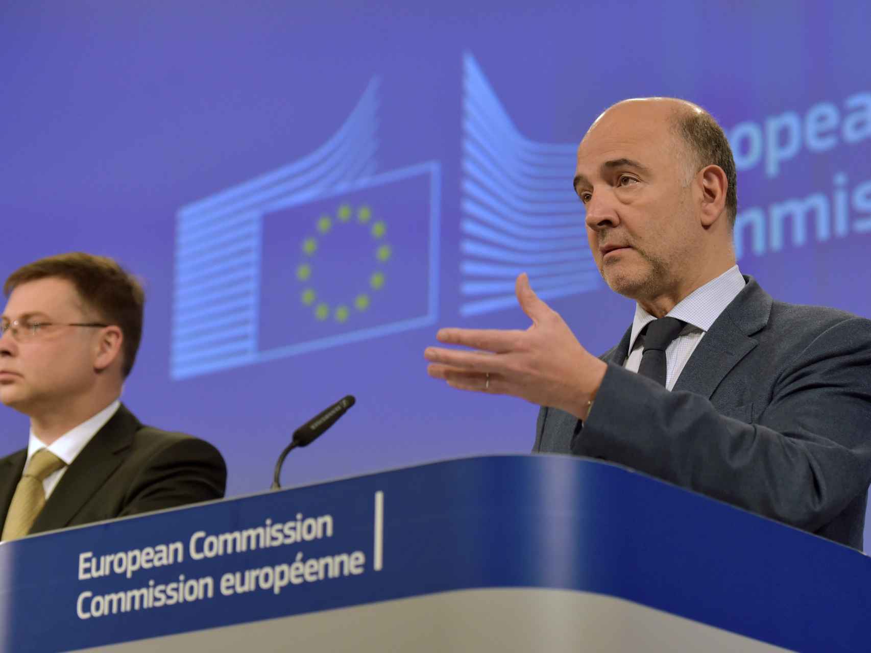 Los comisarios económicos, Valdis Dombrovskis y Pierre Moscovici