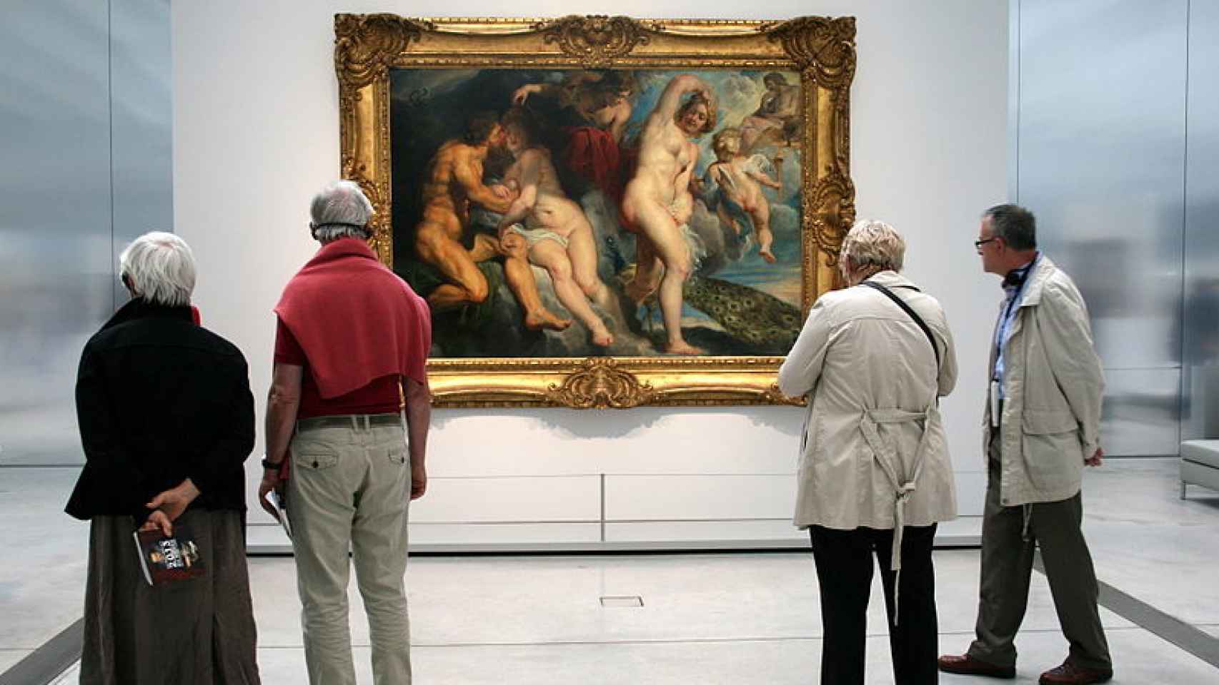 Ixion rey de los lapitas engañados por Juno, famoso cuadro de Peter Paul Rubens, en su exhibición temporal en Lens.