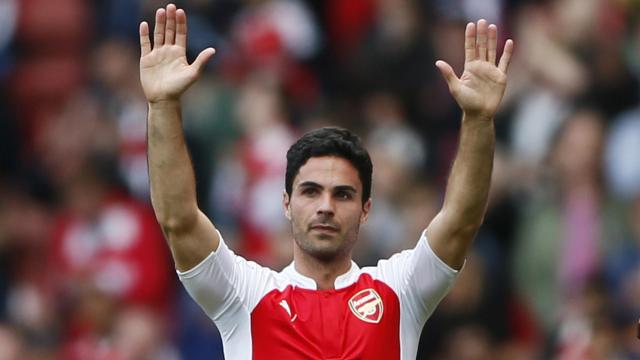 Mikel Arteta se despide del Emirates Stadium.