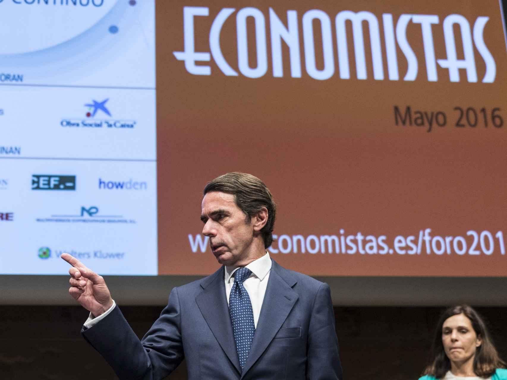 Aznar, durante su ponencia en el Foro de Economistas.