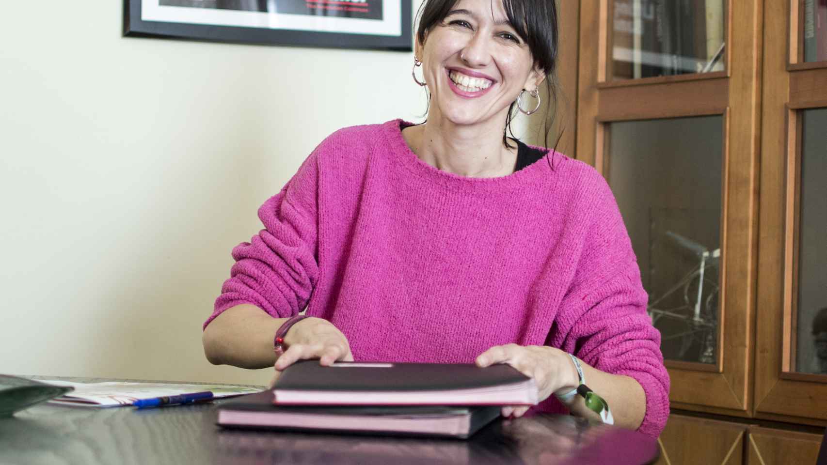 La alcaldesa de Santa Coloma, en su despacho en 2015.