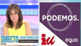 Ana Rosa Quintana se mofa del logo de Unidos Podemos