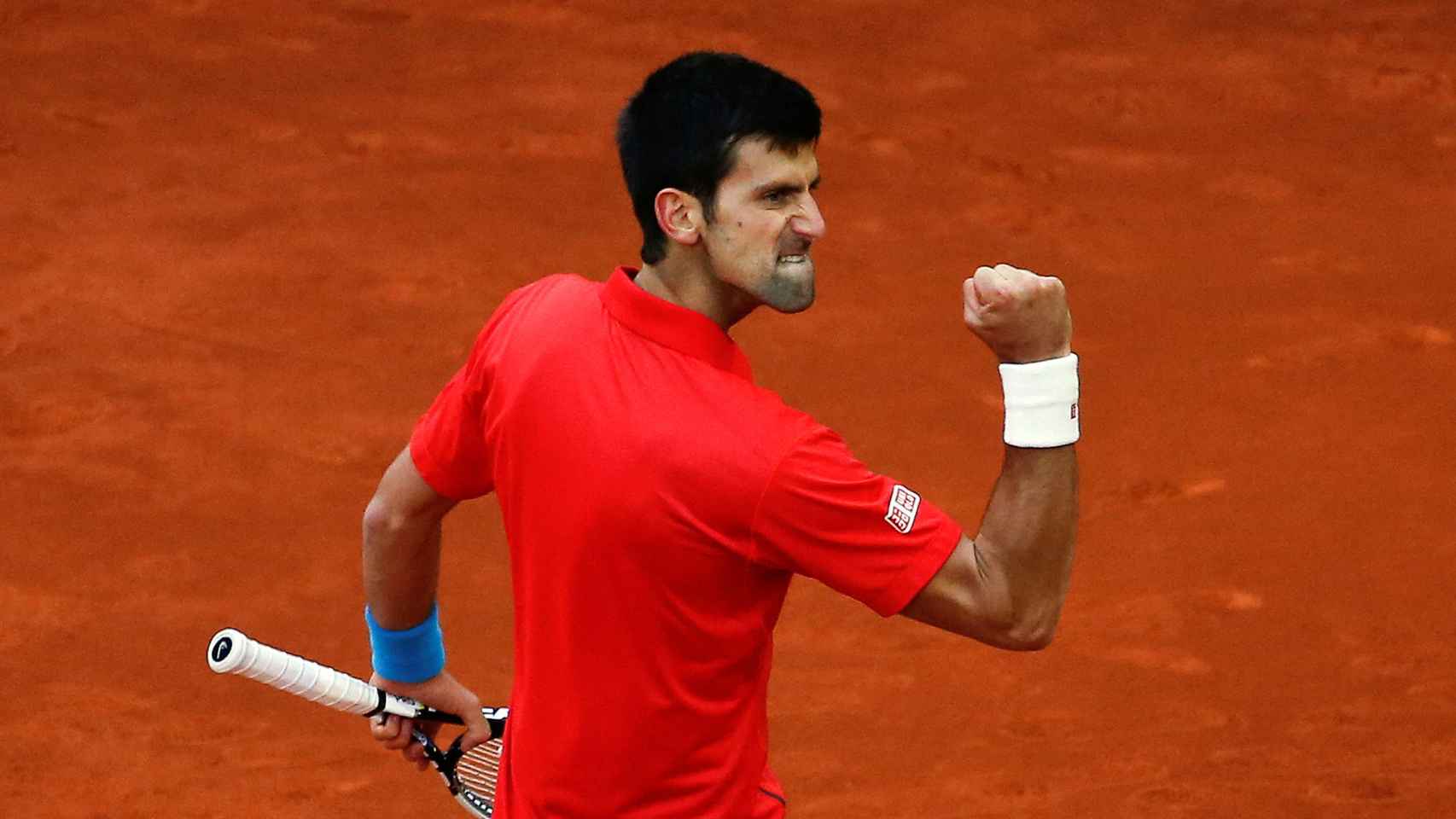 Djokovic celebra su victoria en Madrid.