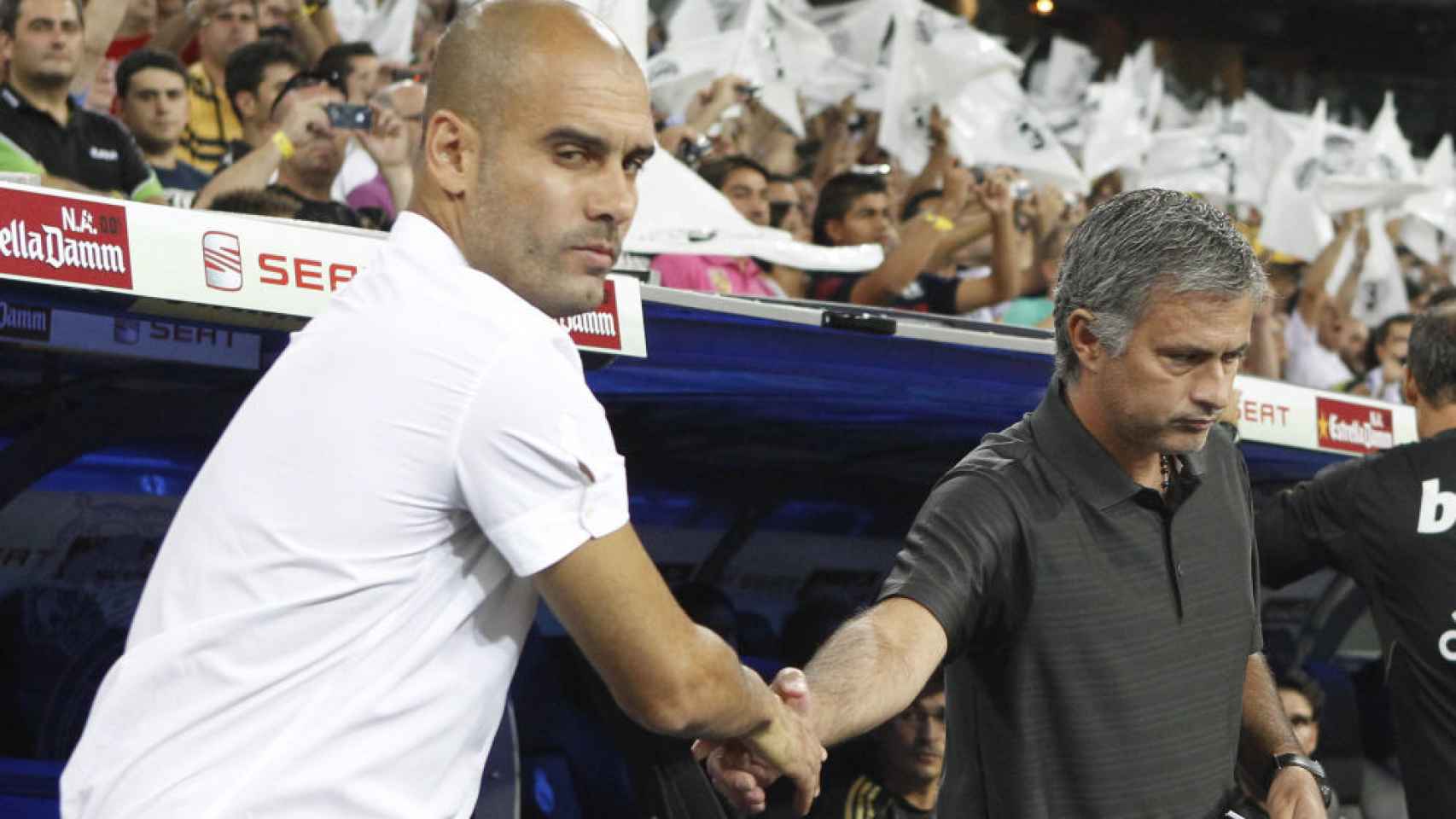 Guardiola y Mourinho en su etapa en Barcelona y Madrid.
