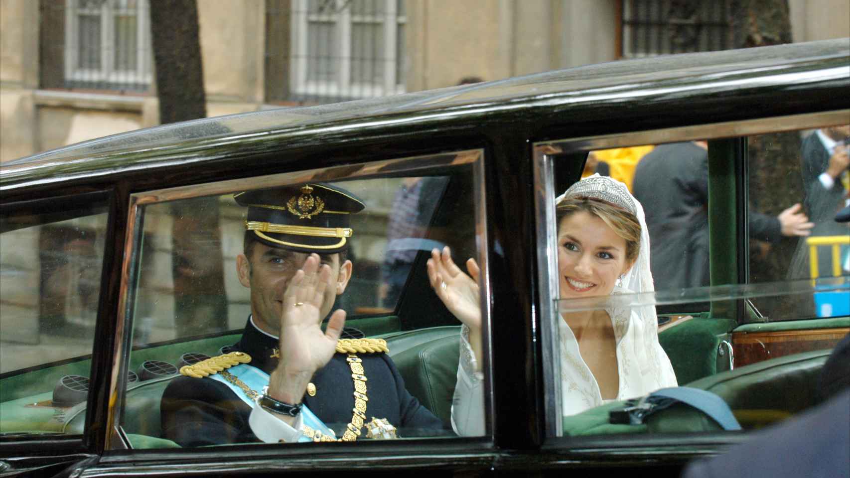 Don Felipe y doña Letizia el día de su boda el 22 de mayo de 2004.