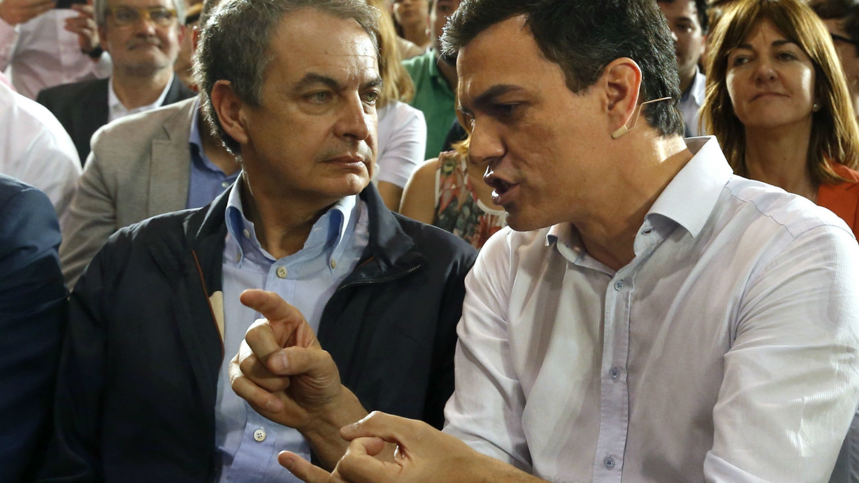 Sánchez, con el ex presidente del Gobierno, José Luis Rodríguez Zapatero.