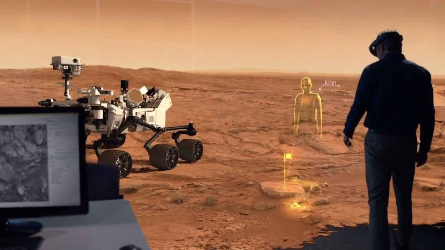 Generación de imágenes holográficas para recrear una superficie interativa de Marte