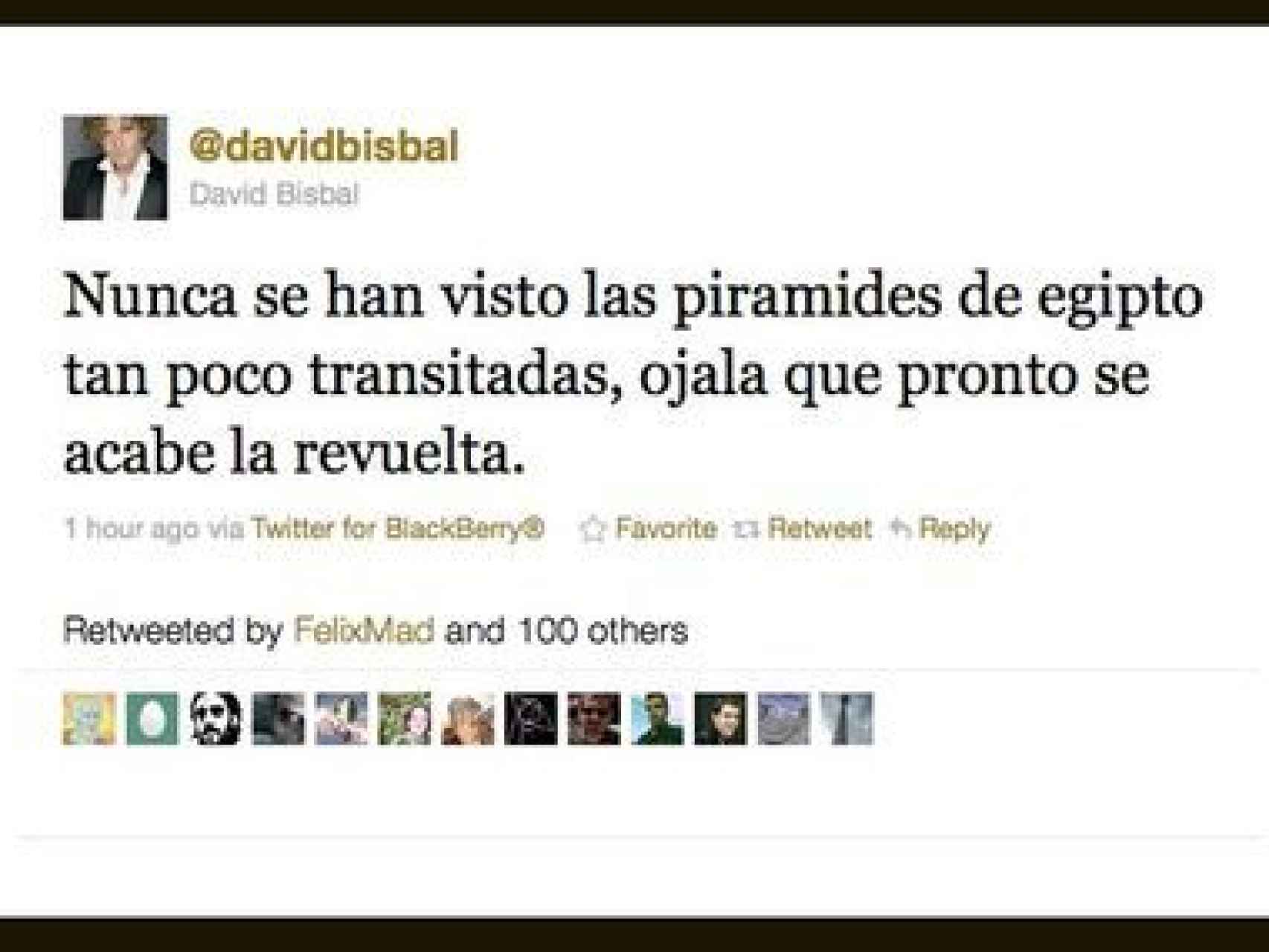 Tweet de David Bisbal en 2011