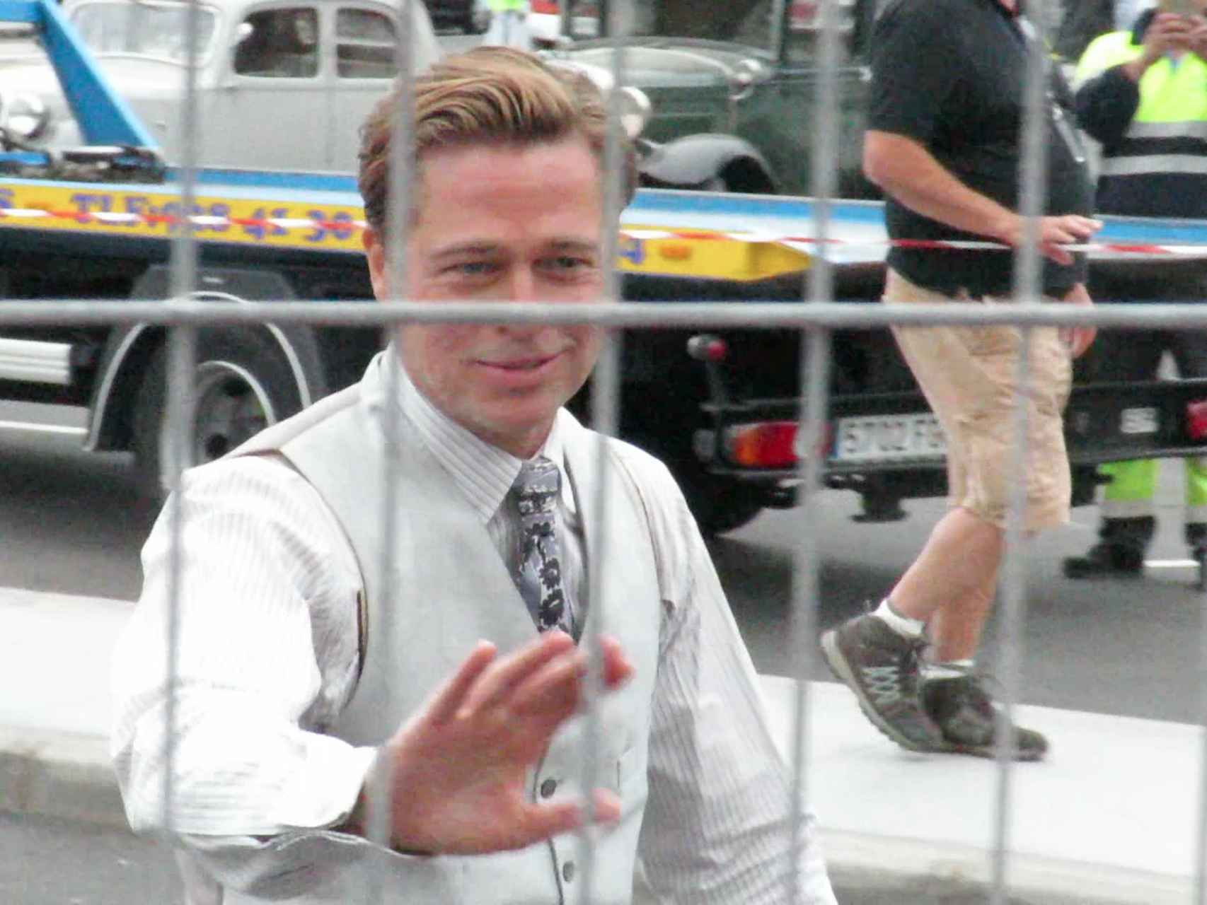 Brad Pitt en el rodaje de su última película