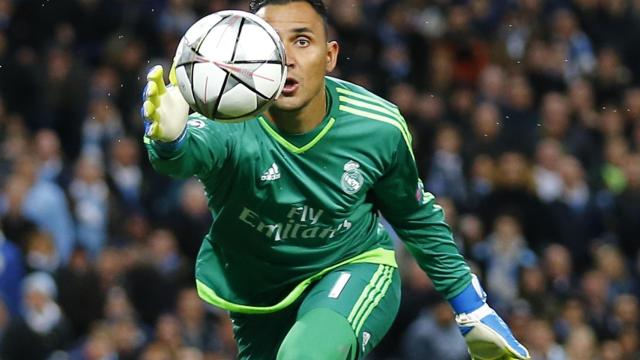 Keylor Navas durante el partido de Champions contra el Manchester City.