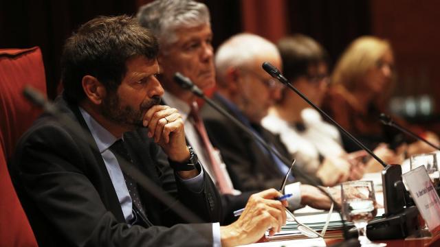 El Director General de los Mossos, Albert Batlle, durante su intervención en el Parlament