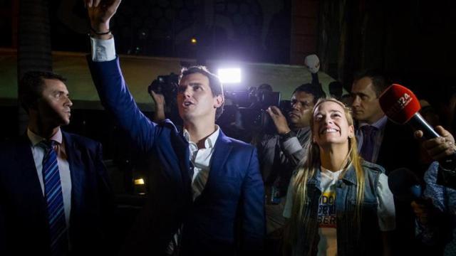 Rivera y Tintori, anoche en Caracas