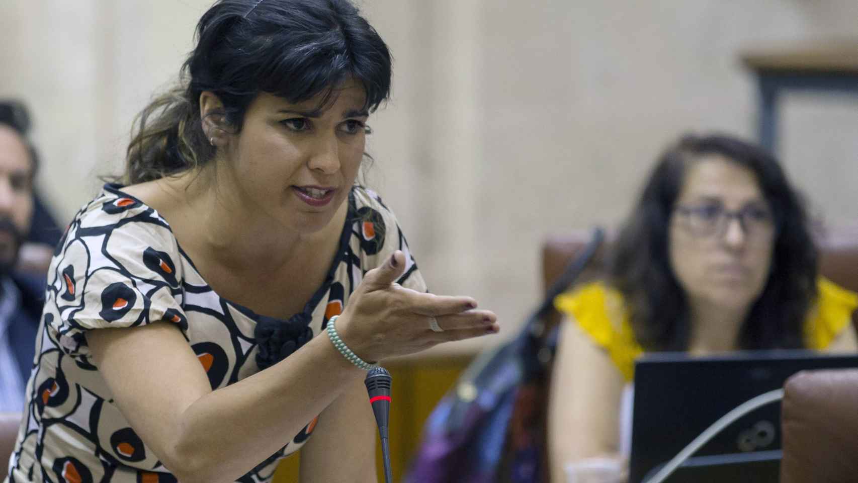 Teresa Rodríguez en un imagen en el Parlamento andaluz