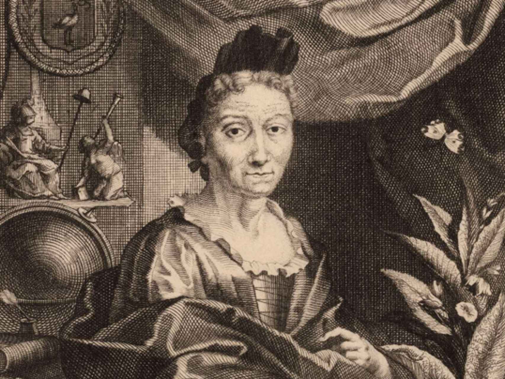 Maria Sibylla en un retrato de Jacob Houbraken.