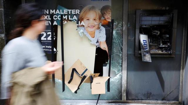 Uno de los locales afectados por los disturbios de esta semana en Barcelona