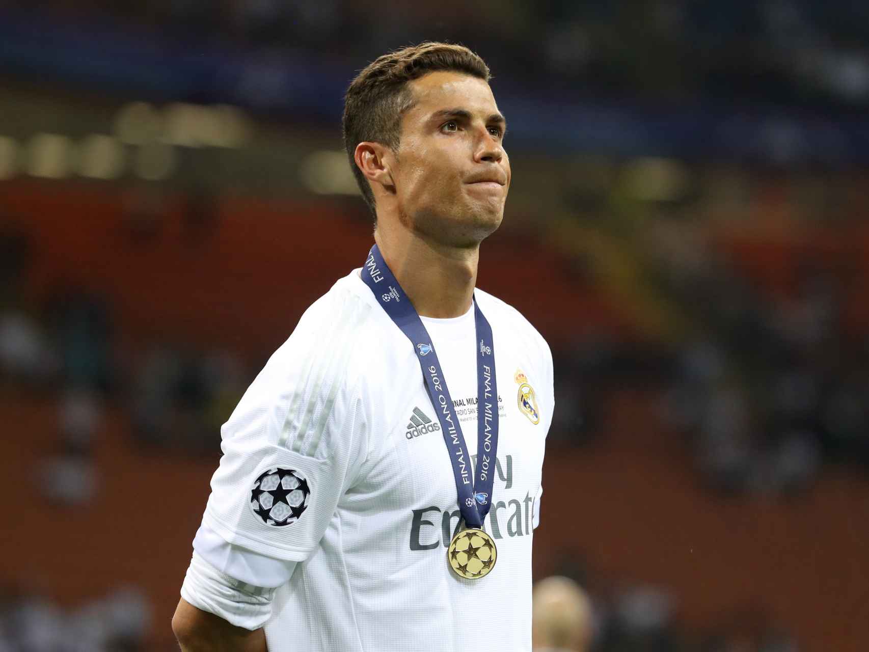 Cristiano Ronaldo tras levantar su tercera Champions.