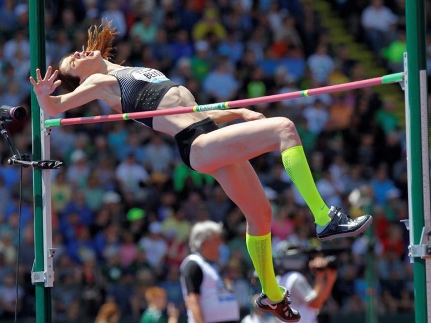 Ruth Beitia, en el salto de altura.