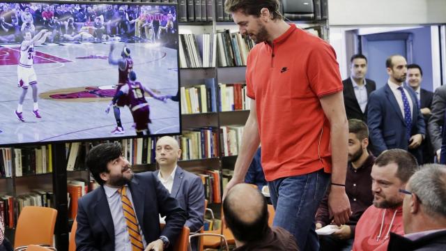 Pau Gasol, en el acto donde ha declarado sus dudas sobre si acudir a Río.