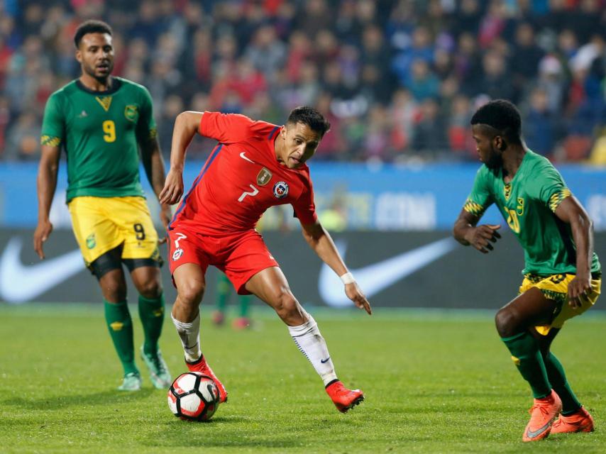 Alexis Sánchez en un amistoso ante Jamaica.